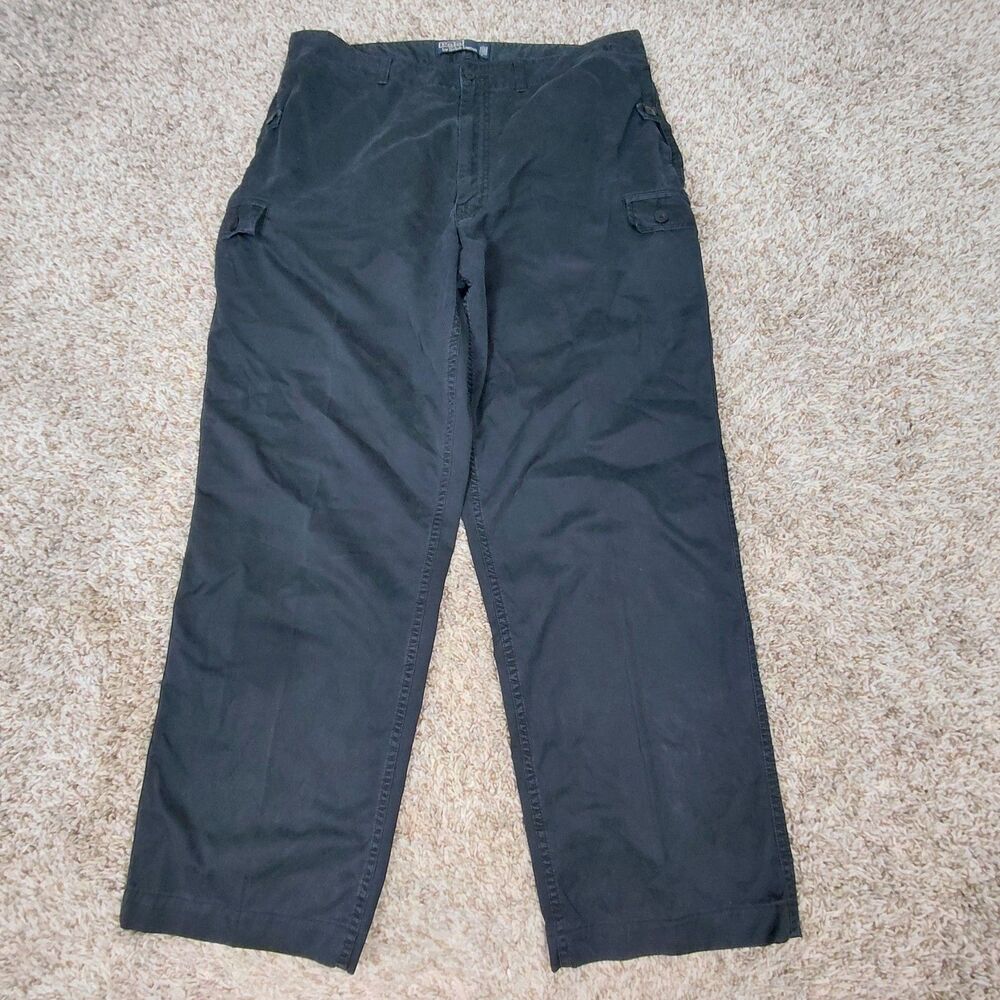 Vintage Polo Ralph Lauren Cargo Pants Mens 38x32 Fit 36x29 Navy 90s Y2k Baggy